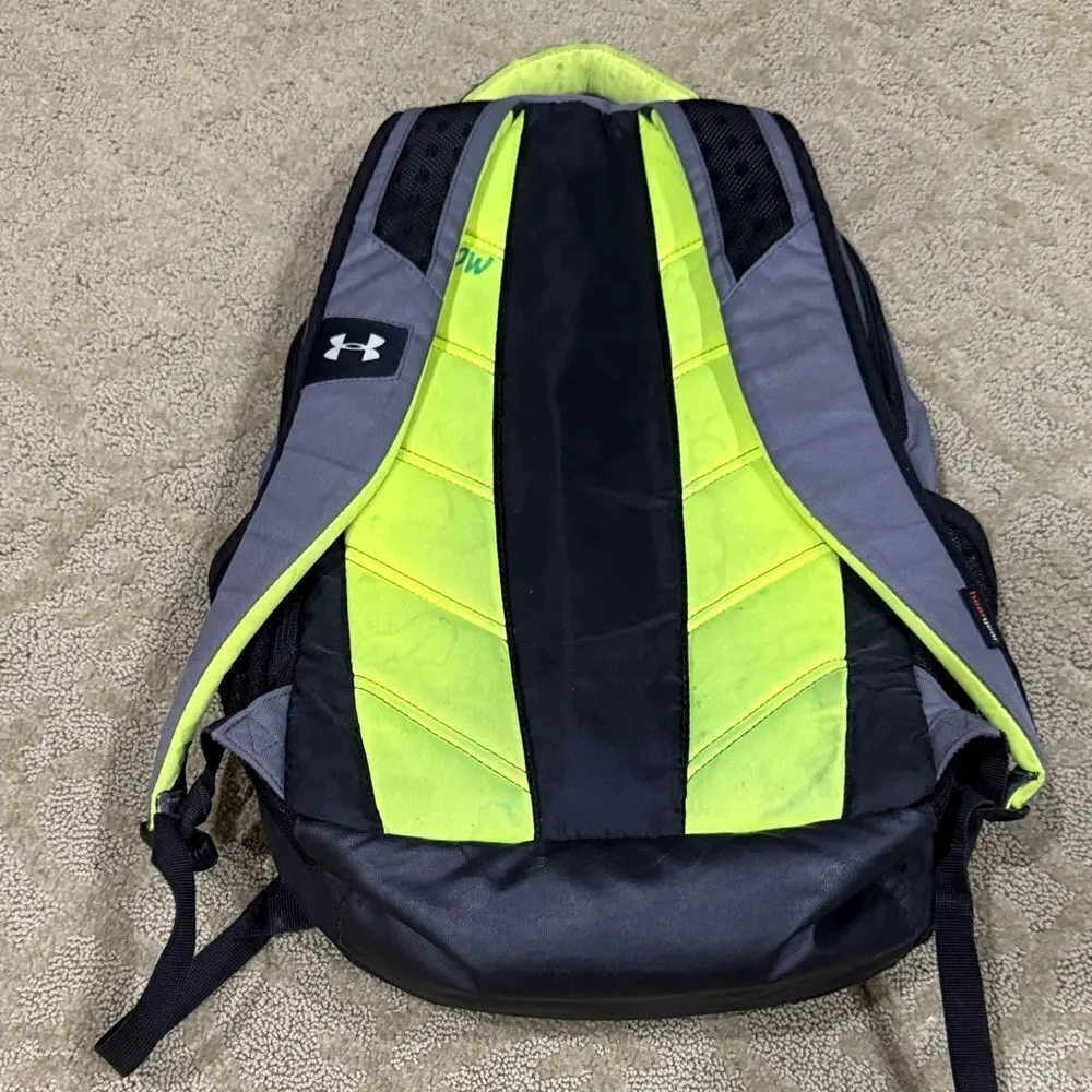 Under Armour Black and Gray Backpack with Yellow Accents